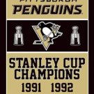 Pittsburgh Penguins Champions Vertical US Sport Flag 3X5Ft Polyester Digital Print Banner USA