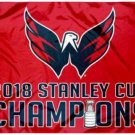 Washington Capitals 2018 Stanley Cup Champions Flag 3X5Ft Polyester Digital Print Banner USA