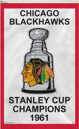 Chicago Blackhawks 1961 Stanley Cup Vertical Flag 3X5Ft Polyester Digital Print Banner USA