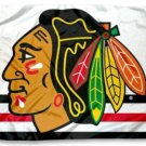 Chicago Blackhawks White Flag 3X5Ft Polyester Digital Print Banner USA