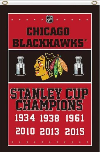 Chicago Blackhawks Champions Vertical Flag 3X5Ft Polyester Digital Print Banner USA