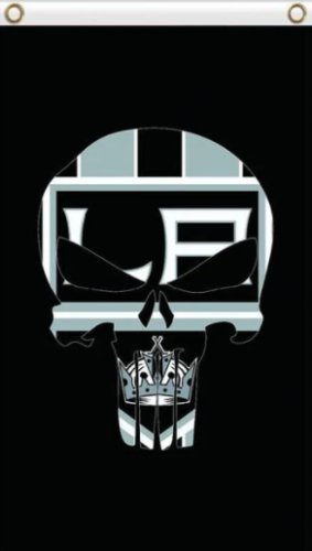Los Angeles Kings Skull Flag 3X5Ft Polyester Digital Print Banner USA