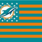 Miami Dolphins Star and Stripes Flag 3X5 Ft Polyester Banner USA 90x150cm