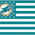 Miami Dolphins Star and Stripes US Flag 3X5 Ft Polyester Banner USA 90x150cm