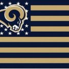 Los Angeles Rams Star and Stripes Flag 3X5 Ft Polyester Banner USA 90x150cm