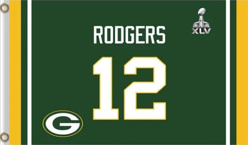 12 Th Rodgers Green Bay Packers Flag 3X5 Ft Polyester Banner USA 90x150cm