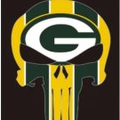 Green Bay Packers Skull Vertical Flag 3X5 Ft Polyester Banner USA 90x150cm