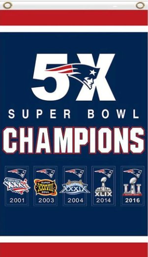 New England Patriots Super Bowl 5X Champions US Flag 3X5 Ft Polyester Banner USA 90x150cm