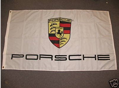 Porsche Flag White 3X5 Ft Polyester Banner USA 90x150cm