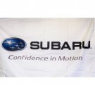 White Subaru Confidence in Motion Flag 3X5 Ft Polyester Banner USA 90x150cm