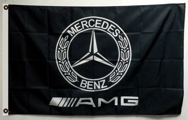 Mercedes Benz Flag AMG Black 3X5 Ft Polyester Banner USA 90x150cm