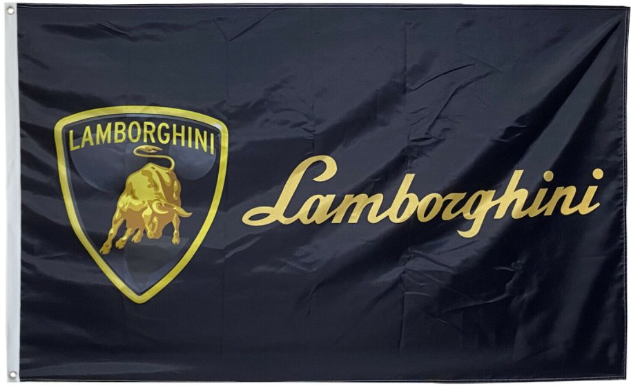 Lamborghini Car Racing Flag Black 3X5 Ft Polyester Banner USA 90x150cm