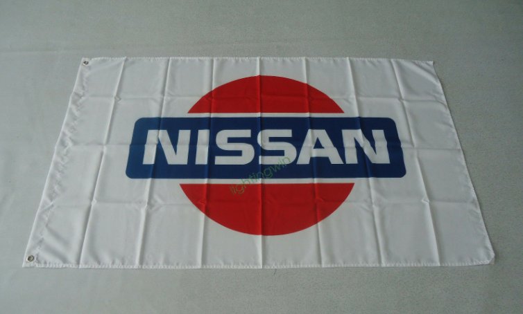 Nissan Car Flag White Red 3X5 Ft Polyester Banner USA 90x150cm