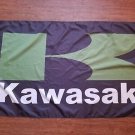 Kawasaki Team Flag Black 3X5 Ft Polyester Banner USA 90x150cm