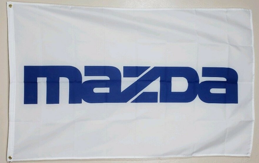 Mazda Flag White 3X5 Ft Polyester Banner USA 90x150cm