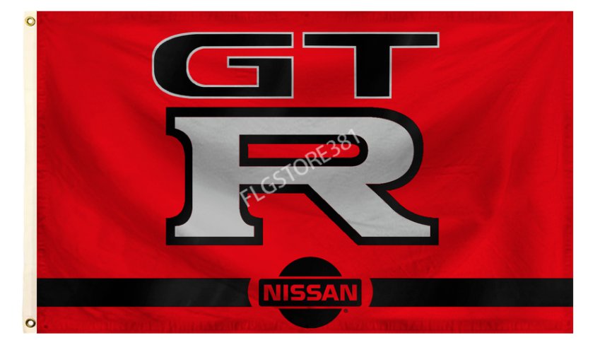 Nissan GTR Flag Red 3X5 Ft Polyester Banner USA 90x150cm