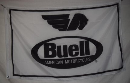 Buell Motorcycles American White Flag 3X5 Ft Polyester Banner USA 90x150cm