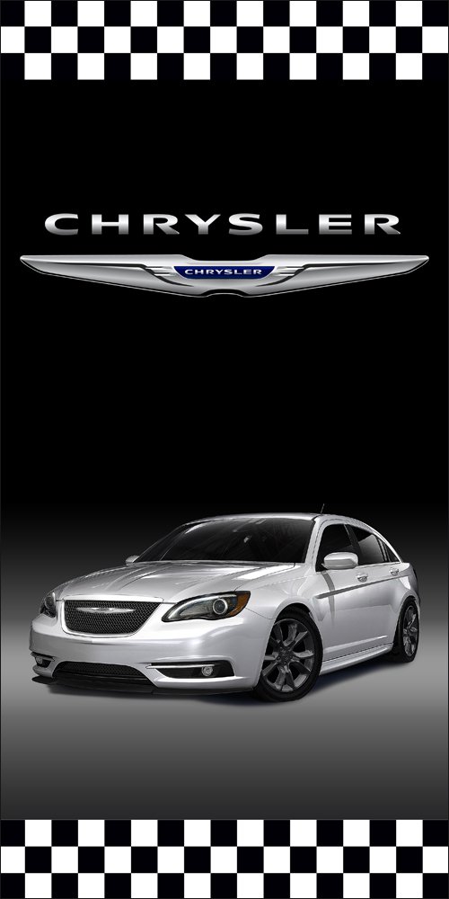 Chrysler Black Flag Vertical 3X5 Ft Polyester Banner USA 90x150cm