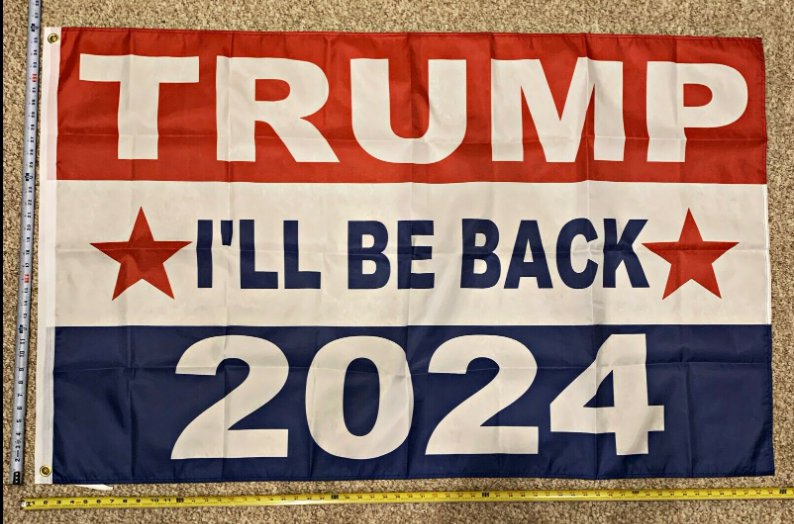 Donald Trump Flag 2024 Don Jr Fix I'll Be Back Army USA Sign 3x5ft