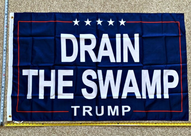 Donald Trump Flag Drain The Swamp Trump USA Army Police Sign 3x5ft