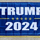 Donald Trump Flag 2024 Don Jr Ivanka Blue Veterans 2024 Poster 3x5ft