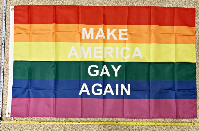 Make America Gay Flag LGBTQ Trump Biden LGBT USA Sign Poster 3x5ft