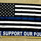Donald Trump Flag We Support Our Police Blue Bar 3x5' Army Cop USA 3x5ft 2024