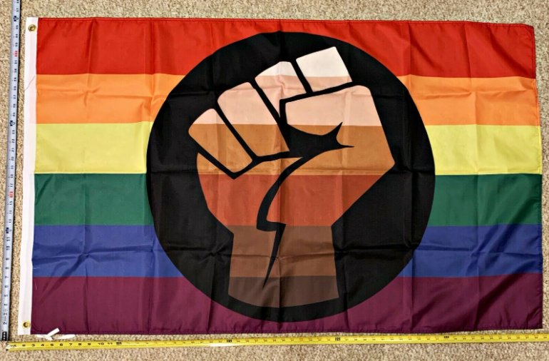 Black Lives Matter Flag LGBTQ Trump Biden FIST USA Sign Poster 3x5ft 2024