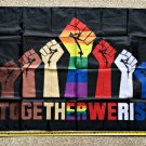 Black Lives Matter Flag Together We Rise Biden USA Sign Poster 3x5ft