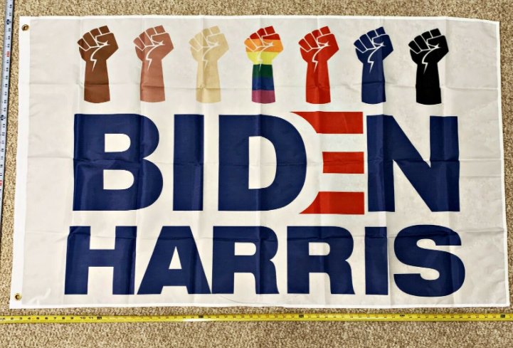 Joe Biden Flag 2024 Biden Harris BLM Fists Equality USA Sign Poster 3x5ft