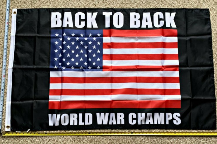 American Flag Back to Back World Champs USA Trump Sign Poster 3x5ft 2024