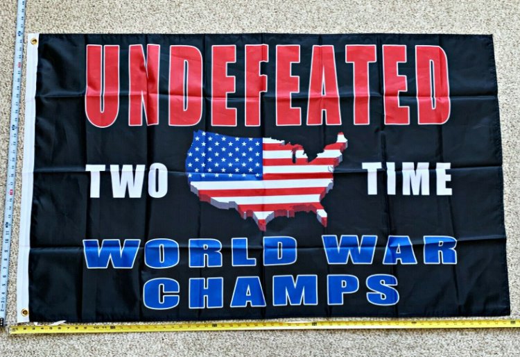 American Flag 2024 Undefeated Two Time Champs Trump USA Sign Poster 3x5ft