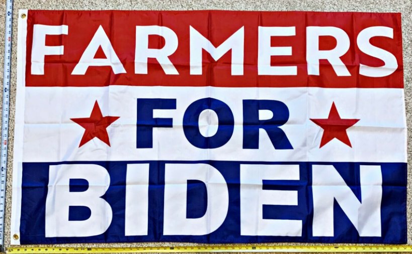 Joe Biden Flag 2024 Farmers For Biden Block Harris USA Sign Poster 3x5ft