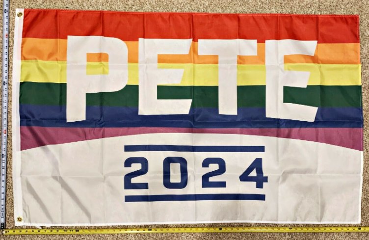 Pete Buttigieg Flag 2024 Mayor Pete RAINBOW President 2024 Sign 3x5ft
