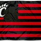 Cincinnati Bearcats Stars and Stripes Nation flag 3X5ft Banner USA Polyester with 2 Brass Grommets