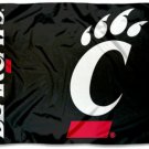 Cincinnati Bearcats Black Flag 3X5ft Banner USA Polyester with 2 Brass Grommets