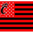 Cincinnati Bearcats Black Red Flag 3X5ft Banner USA Polyester with 2 Brass Grommets