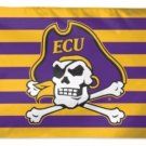 East Carolina Pirates America Flag 3X5ft Banner USA Polyester with 2 Brass Grommets