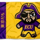 East Carolina Pirates USA Flag 3X5ft Banner USA Polyester with 2 Brass Grommets