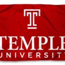 Temple Owls Red Flag 3X5ft Banner USA Polyester with 2 Brass Grommets