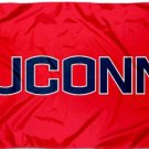 Connecticut Huskies Red Flag 3X5ft Banner Polyester with 2 Brass Grommets