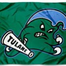 Tulane Green Wave Team Flag 3X5ft Banner Polyester with 2 Brass Grommets