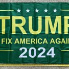 Donald Trump Flag 2024 Don Jr Fix America Again GREE USA Sign 3x5ft