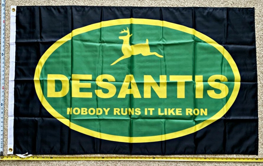 Ron Desantis Flag  Nobody Runs Ron Black Trump 2024 Sign USA 3x5ft