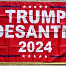 Donald Trump Flag 2024 Don Jr Ron Desantis R Veteran USA Sign 3x5Ft