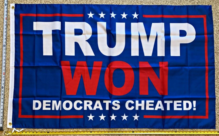 Donald Trump Flag Trump Won Dem Cheated Don Jr. USA 2024 Sign 3x5Ft