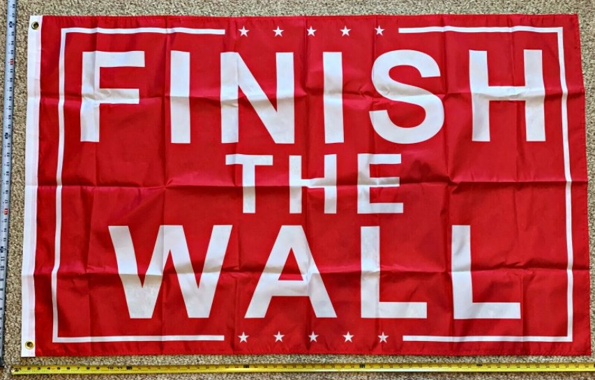 Donald Trump Flag Finish The Wall Red Don Jr. USA 2024 Sign 3x5Ft