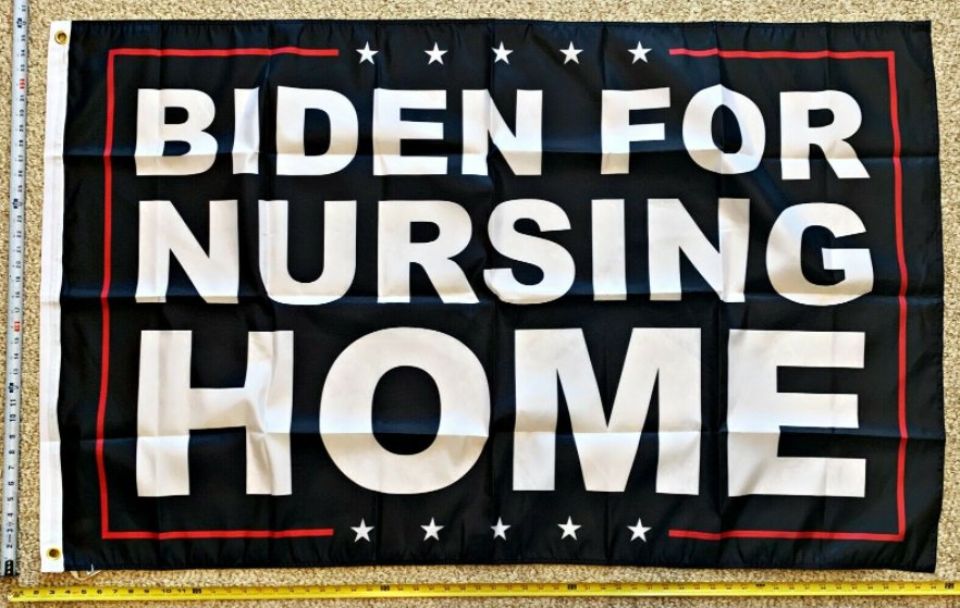 Donald Trump Flag Biden For Nursing Home Desantis US 2024 Sign 3x5Ft