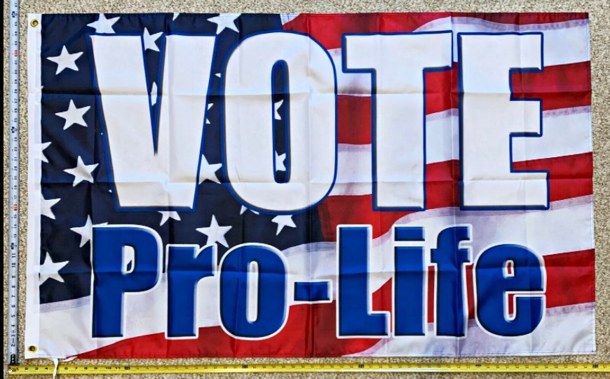Pro Life Flag Trump Biden Equality Vote Pro Life USA BR Poster Sign 3x5Ft