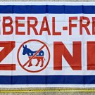 Donald Trump Flag Liberal Free Zone Blue USA 2024 Sign Poster 3x5Ft